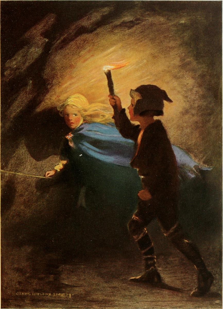 Curdie went on after her, flashing his torch about.